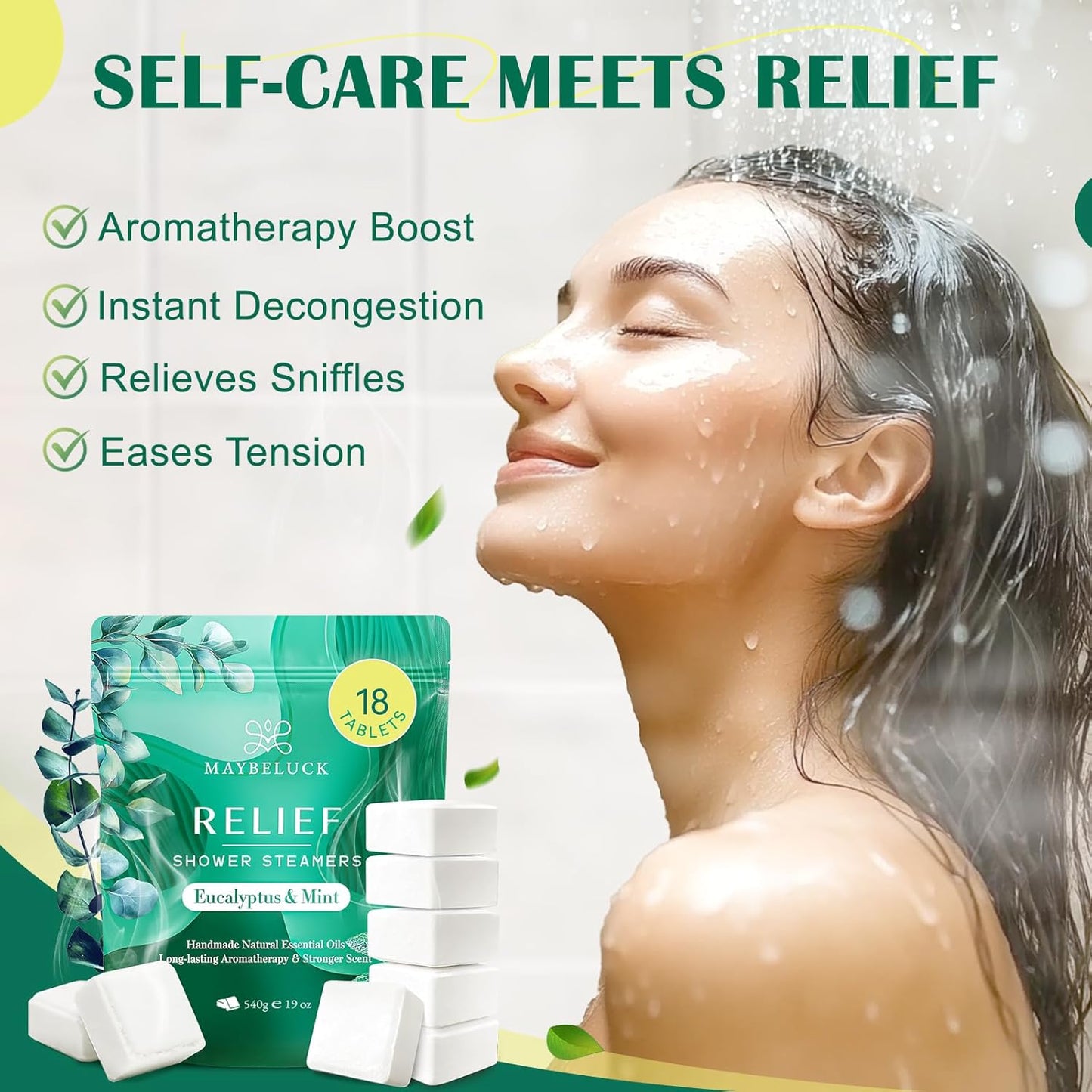 Eucalyptus Mint Shower Steamers 30 Pack - Eucalyptus for Shower, Valentine's Day Gifts & Birthday Gifts for Women