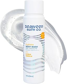 Seaweed Bath Co. Hydrate Body Wash - Citrus Vanilla - Foaming Shower Gel Cleanser with Natural Ingredients - Vegan, Paraben and Sulfate Free - For Women and Men - 12 oz