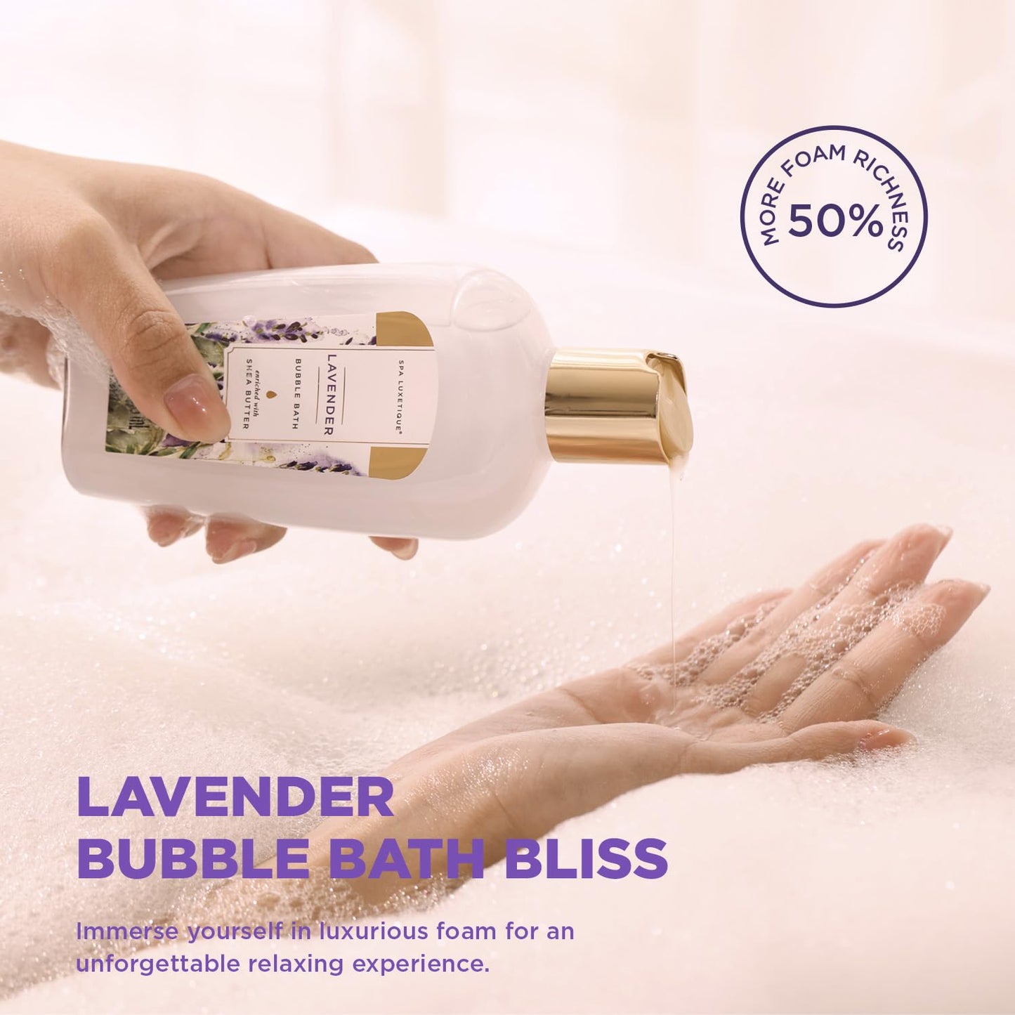 Spa Luxetique Gifts for Women Lavender Gift Baskets for Women 15pcs Bath and Body Work Gift Set With Tote Bag Bath Sets for Women Mothers Day Gifts for Her