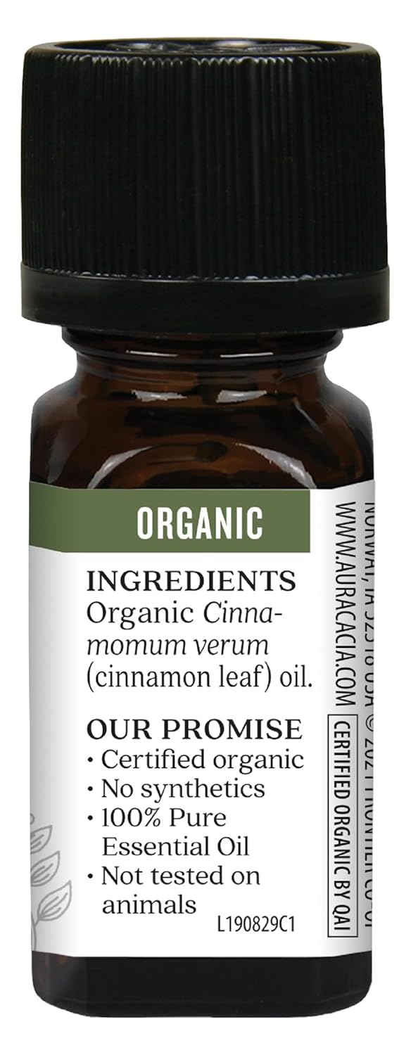 Aura Cacia Organic Cinnamon Leaf Essential Oil, 0.25 Ounce