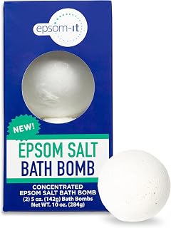 Epsom-It Epsom Salt Bath Bomb - Magnesium Sulfate Epsom Salts for Soothing and Refreshing soak, Recovery Magnesium Bath Soak for Women & Men, Unscented, 2-Pack
