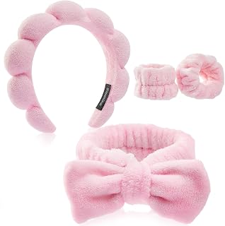 Ztomine Headbands for Women - Spa Headband and Wristband Set - Headband for Washing Face,Facial Mask,Makeup and Skin Care,Gifts for Women and Teen Girl Gifts Trendy Stuff