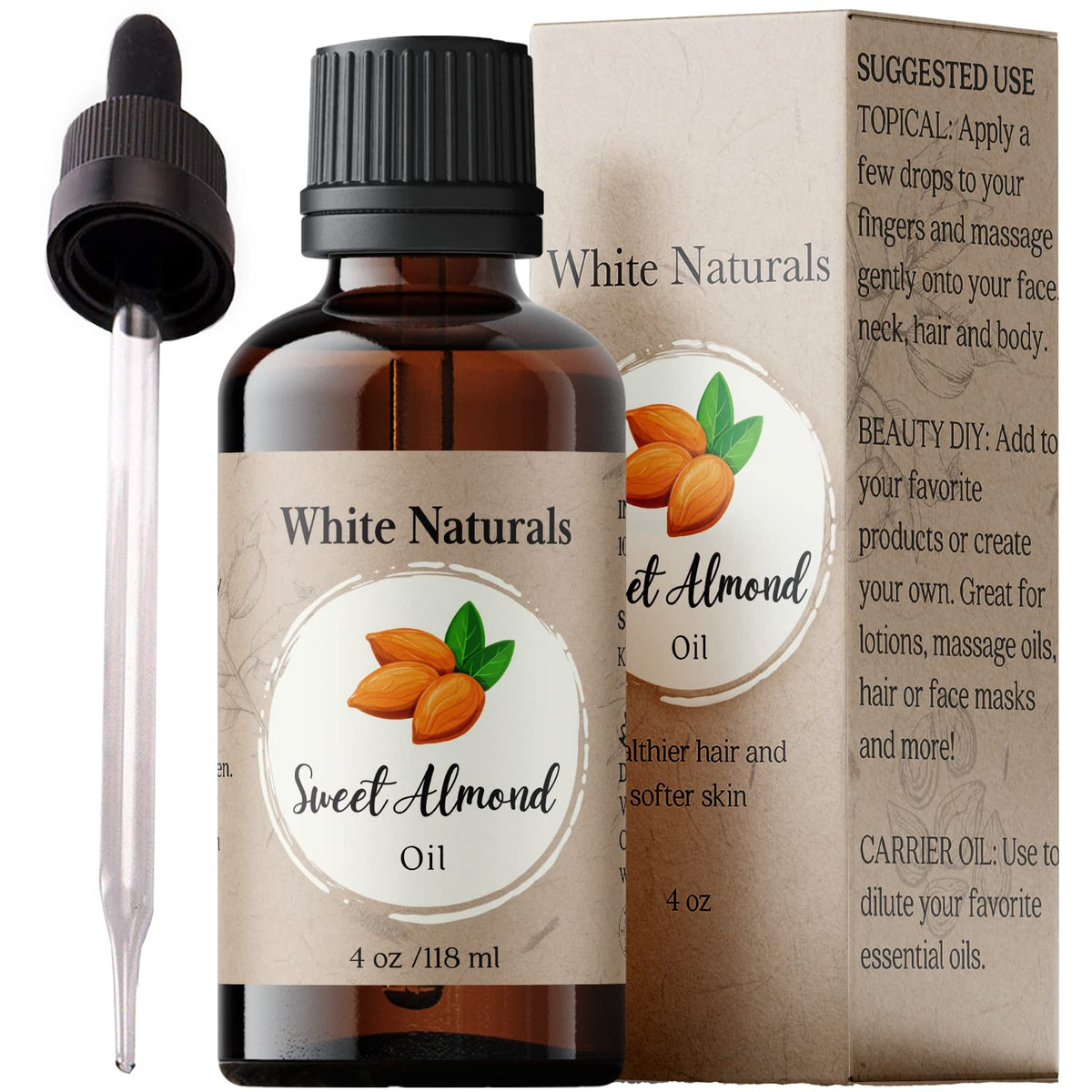 White Naturals Sweet Almond Oil for Hair and Skin