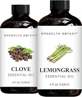 Brooklyn Botany Clove & Lemongrass Essential Oils – 4 Fl Oz (Pack of 2) – 100% Pure & Natural – Uplifting & Cleansing Aromatherapy Blend