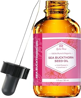 Leven Rose Sea Buckthorn Seed Oil 100% Pure Organic Unrefined Cold Pressed for Hair Skin and Nails - 1 oz