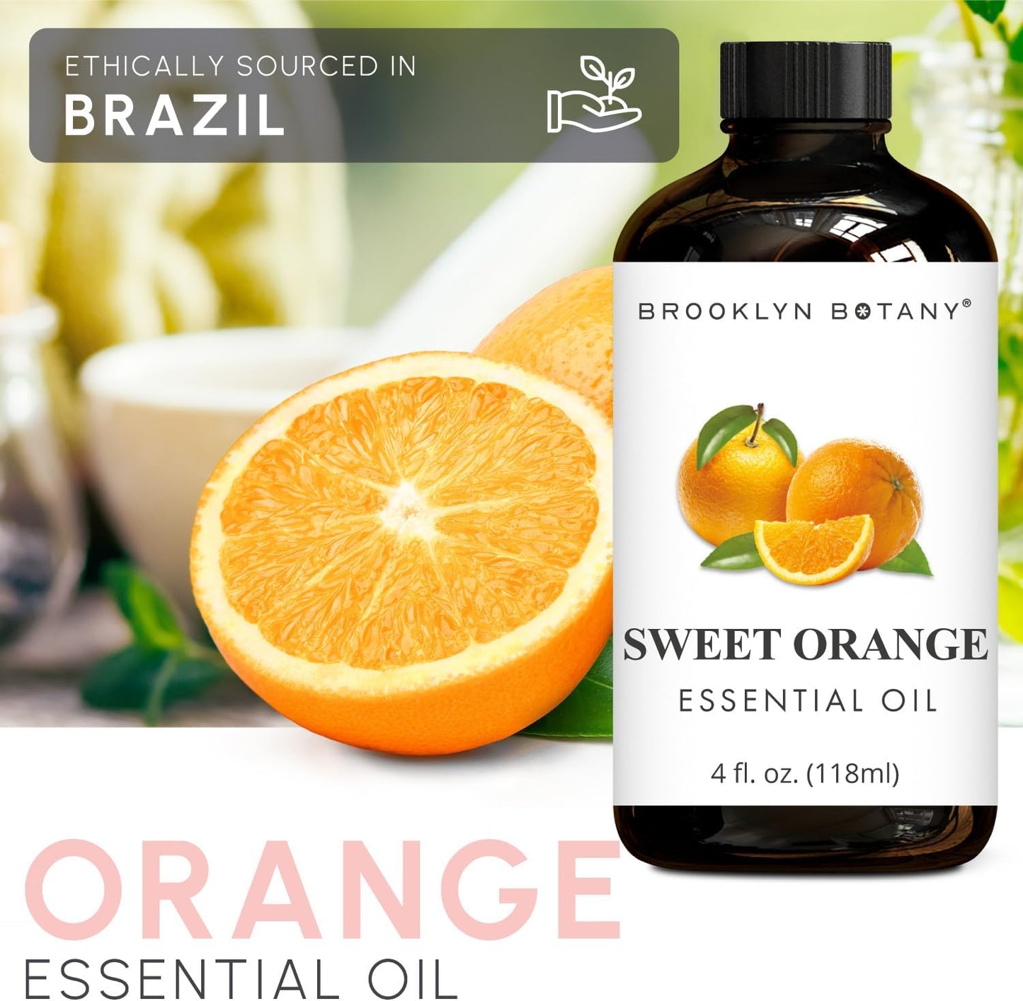 Brooklyn Botany Clove & Sweet Orange Essential Oils – 4 Fl Oz (Pack of 2) – 100% Pure & Natural – Spicy Citrus Aromatherapy Blend