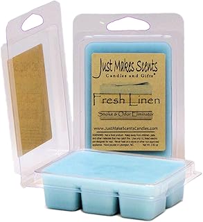 2 Pack - Fresh Linen Scented Smoke & Odor Eliminator Blended Soy Wax Melts | Neutralizes Cigarette, Food and Pet Odors | Hand Poured in The USA by Just Makes Scents