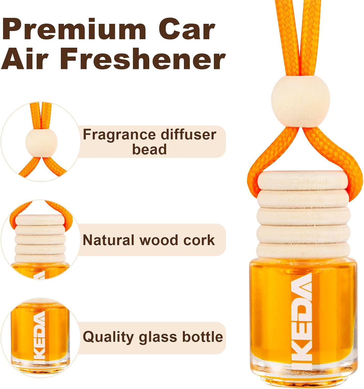 Car Air Freshener, Essential Oil Diffuser 6 Pack, Hanging Air Freshener Diffuser, Long Lasting Fragrance Car Freshener, Cute Car Accessories for Women & Men