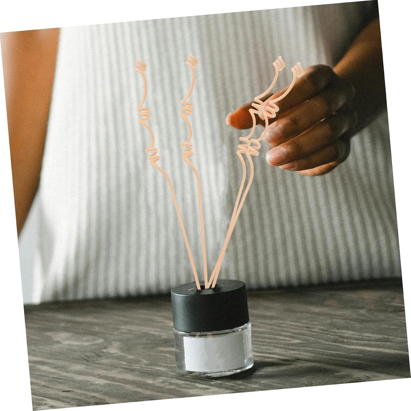 20pcs Multi-Spiral Rattan Diffuser Sticks Natural Fragrance Reeds for Essential Oils Home Fragrance and Air Freshening Light Yellow for Living Room Bathroom Office