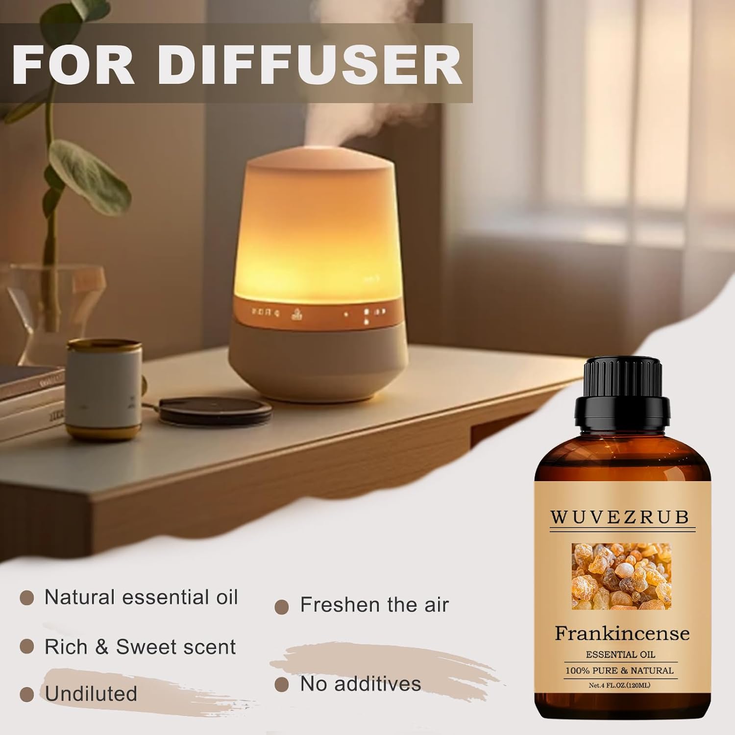 Frankincense Essential Oils 120ML, 100% Pure and Natural Essential Oil for Aromatherapy Diffuser - 4 Fl Oz/Frankincense