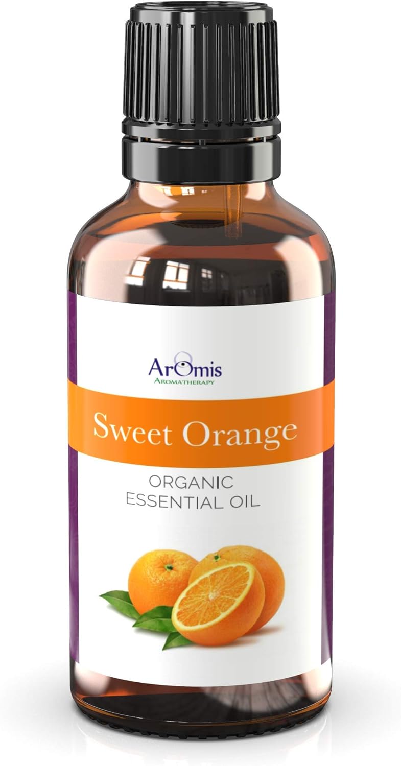 ArOmis Organic Sweet Orange Essential Oil - 100% Pure Therapeutic Grade - 30ml, Undiluted, Premium, Oils Perfect for Aromatherapy 1 fl oz