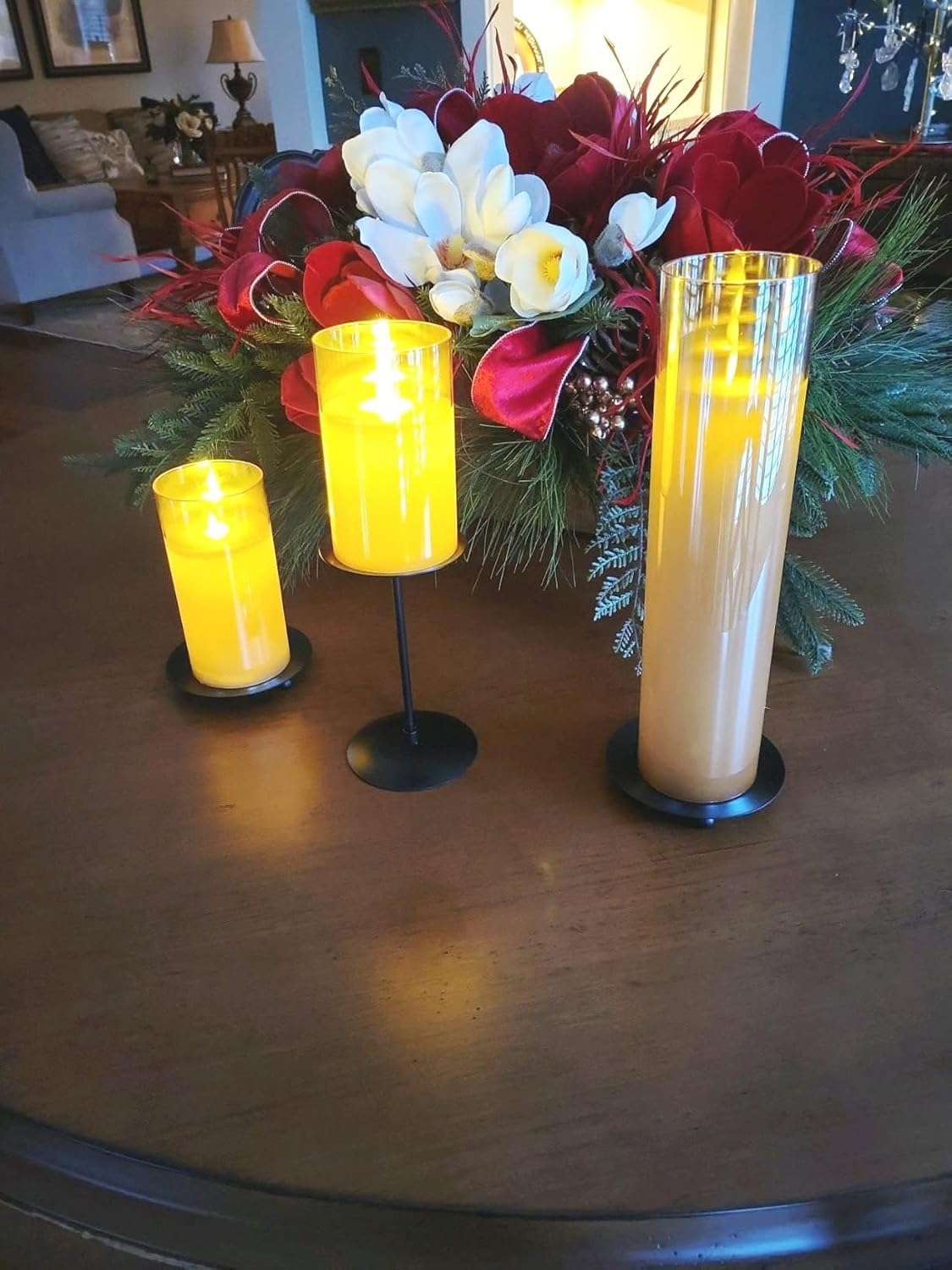 YYaaloa 2 pcs Black Decorative Iron Plate Candle Holder 4.33'' Candle Stand Candle Plate for LED & Wax Candles, Incense Cones, Spa, Weddings (Black-2 Pack)