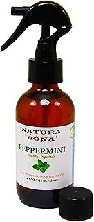 Peppermint Essential Oil Spray - 100% Pure All Natural Therapeutic Grade for Multiple Home and Aromatherapy Uses. (4oz Amber Glass Bottle)