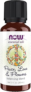NOW Essential Oils, Peace, Love and Flowers, Sweet Floral Aromatherapy Scent, Blend of Pure Essential Oils, Vegan, Child Resistant Cap, 1-Ounce