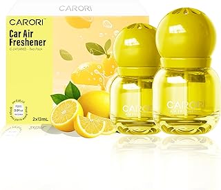 Carori Cute Car Air Freshener 2 Pack, Lightbulb-Shaped Car Fresheners, Automotive Vent Clip, Long Lasting Scent, Essential Oils, Cute Car Accessories for Women, Orange Scent (Lemon)