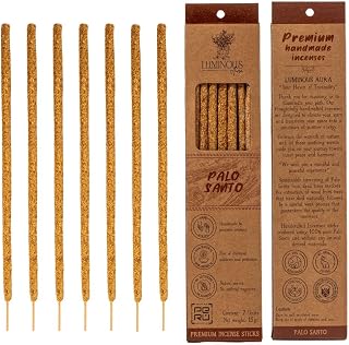 Handmade Palo Santo Incense Sticks by Luminous Aura– 100% Natural & Organic, Ethically Sourced from Peru – 7 Sticks, 8" Each – Non-Toxic, Ideal for Meditation, Relaxation, Smudging & Energy Cleansing