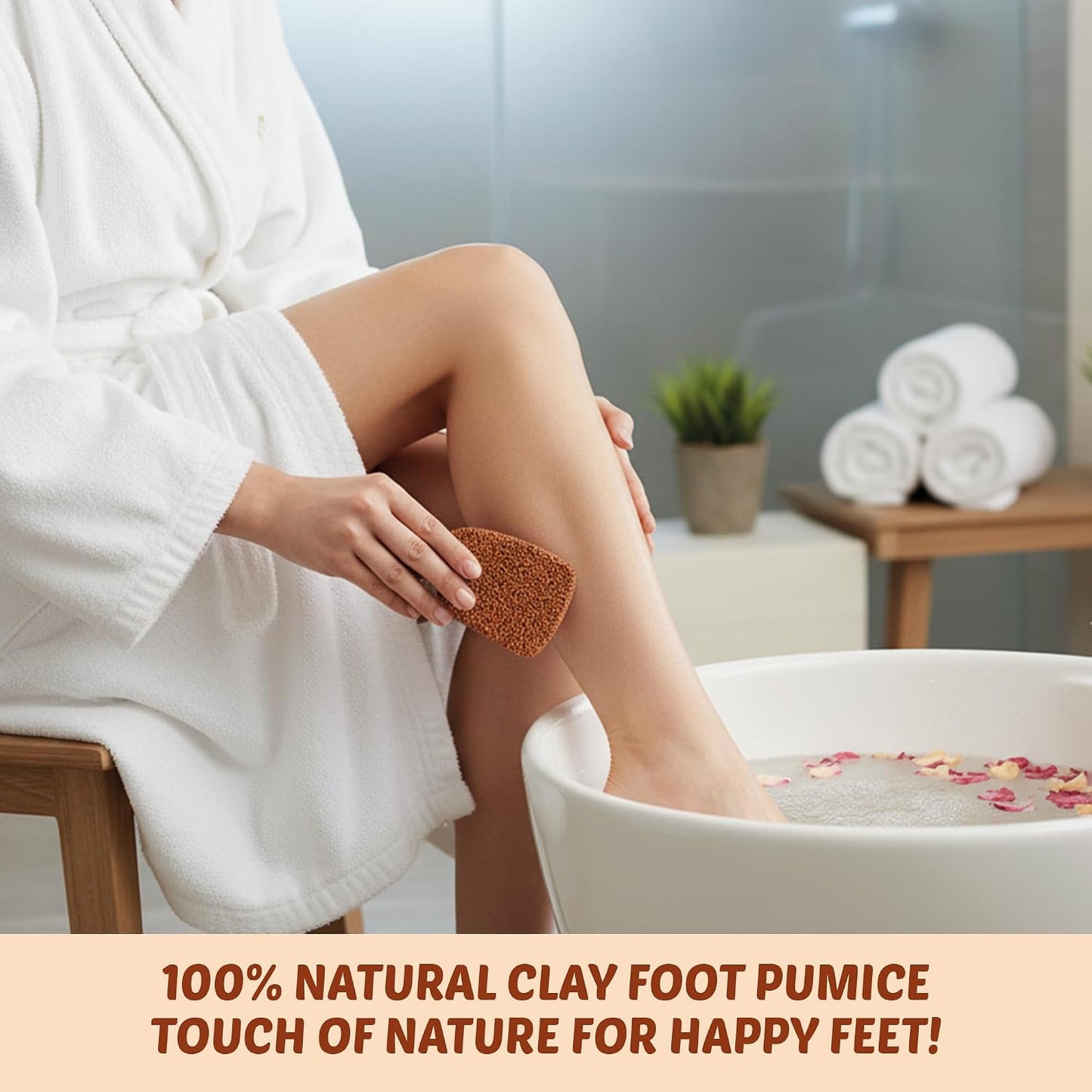 POHS Rectangular Pumice Stone – Callus Remover & Exfoliator for Feet & Body, Foot Scrubber for Shower, Natural Pumice Stone for Smooth Skin