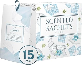 15 Pack Fresh Linen Sachets for Drawers and Closets, Scented Sachets for Drawers, Closet Freshener Sachet for Drawers to Refresh Any Space, Fresh Linen Sachet Bags, Scented Drawer Fresheners