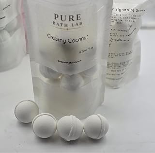 Spa Pure Creamy Coconut Bath Bombs: Made in USA with Shea, Mango and Cocoa Butter, Ultra Moisturizing...Great for Dry Skin, All Skin Types (14 Count) Pack of 1