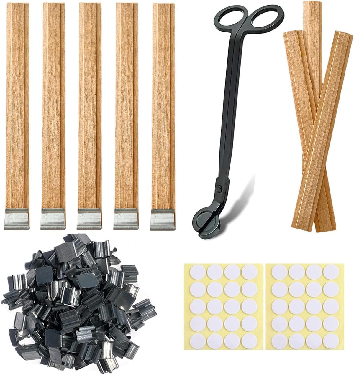 50 Sets Double-Layered Wooden Candle Wicks Trimmer 5.1 X 0.5 Inch Natural Candle Wood Wicks Wooden Wicks Wood Wicks for