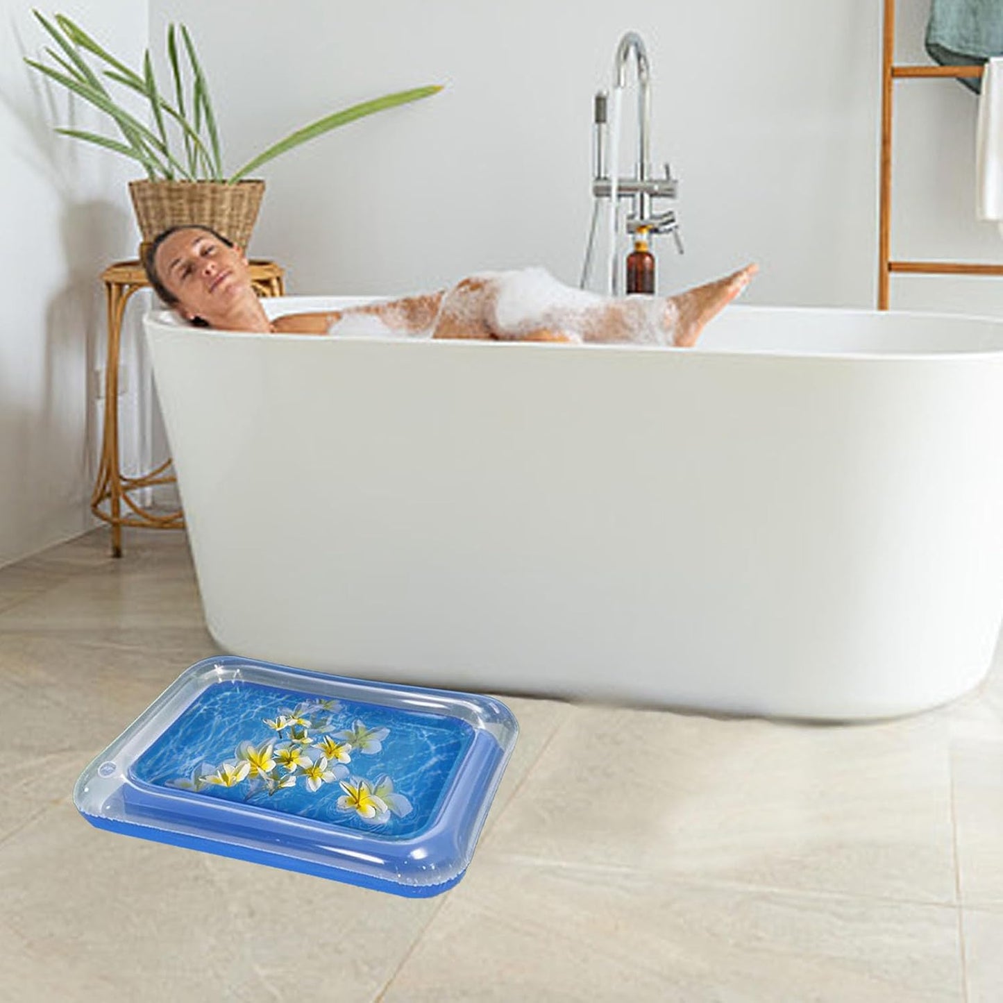 Inflatable Pool Foot Bath Basin, Portable Foot Bath Basin, Foot Soaking Bath Basin for Pool Entry Ladder, Swimming Pool Clean Feet Pedicure Supplies (Square)