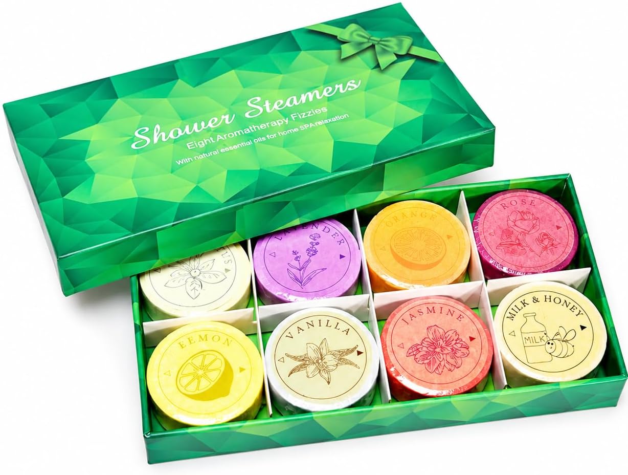 Shower Steamers Aromatherapy-8 Pack Shower Bombs with Essential Oils,Birthday Gifts for Women Self Care Relaxation Home SPA
