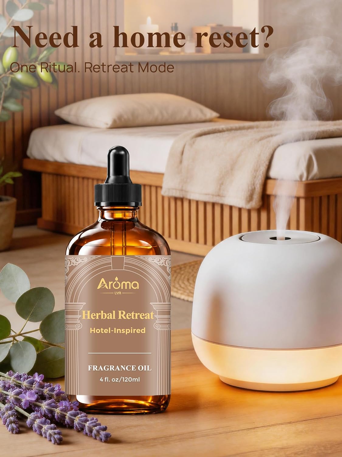 Herbal Retreat — a Hotel-Inspired Diffuser Oil with a Beach-Spa Vibe, Hotel Diffuser Oil for Diffuser for Home Fragrance Oil for Ultrasonic and Waterless Diffusers and Crafting