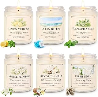 YINUO LIGHT 6 Pack Scented Candles Gift Set, 42 oz Soy Wax Glass Jar Candles for Home, Up to 300 Hour Burn, Aromatherapy Candle Set, Birthday Housewarming Gifts for Women Mom