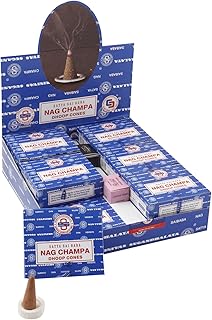 Satya 01431 Nag Champa Incense Dhoop Cones, 12 Packs x 12 Pieces