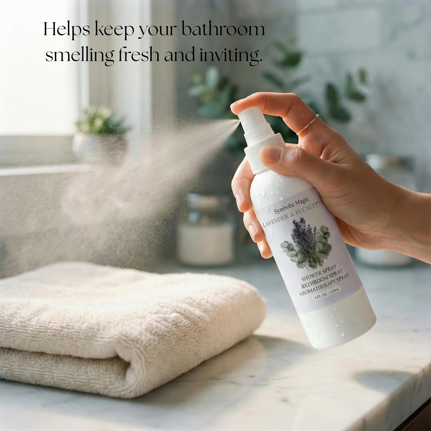Symbolic Magic Lavender Eucalyptus Bathroom Spray – Essential Oil Shower Aromatherapy Spray for Spa‑Like Shower Steam – Eucalyptus Shower Spray, Relaxing Pillow Mist & Room Spray