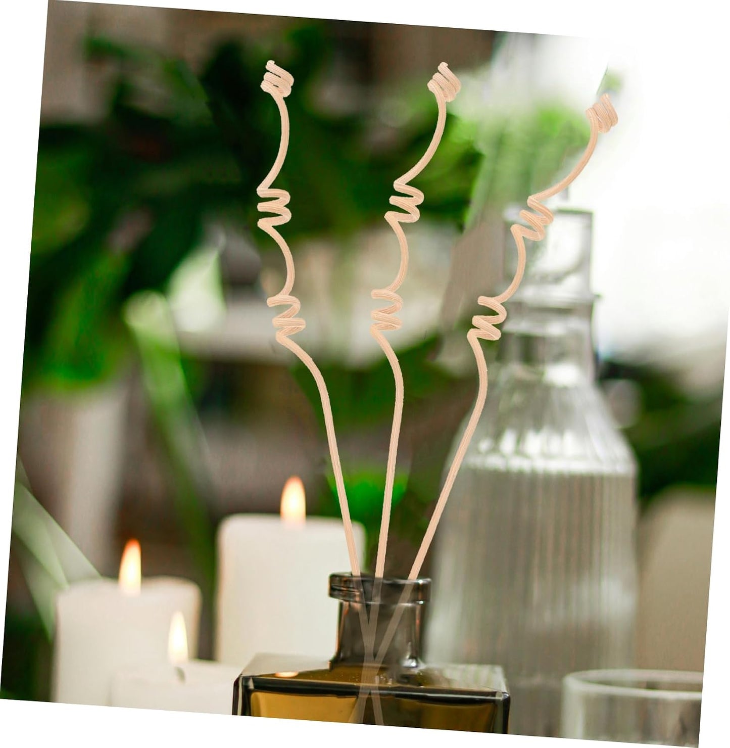20pcs Multi-Spiral Rattan Diffuser Sticks Natural Fragrance Reeds for Essential Oils Home Fragrance and Air Freshening Light Yellow for Living Room Bathroom Office