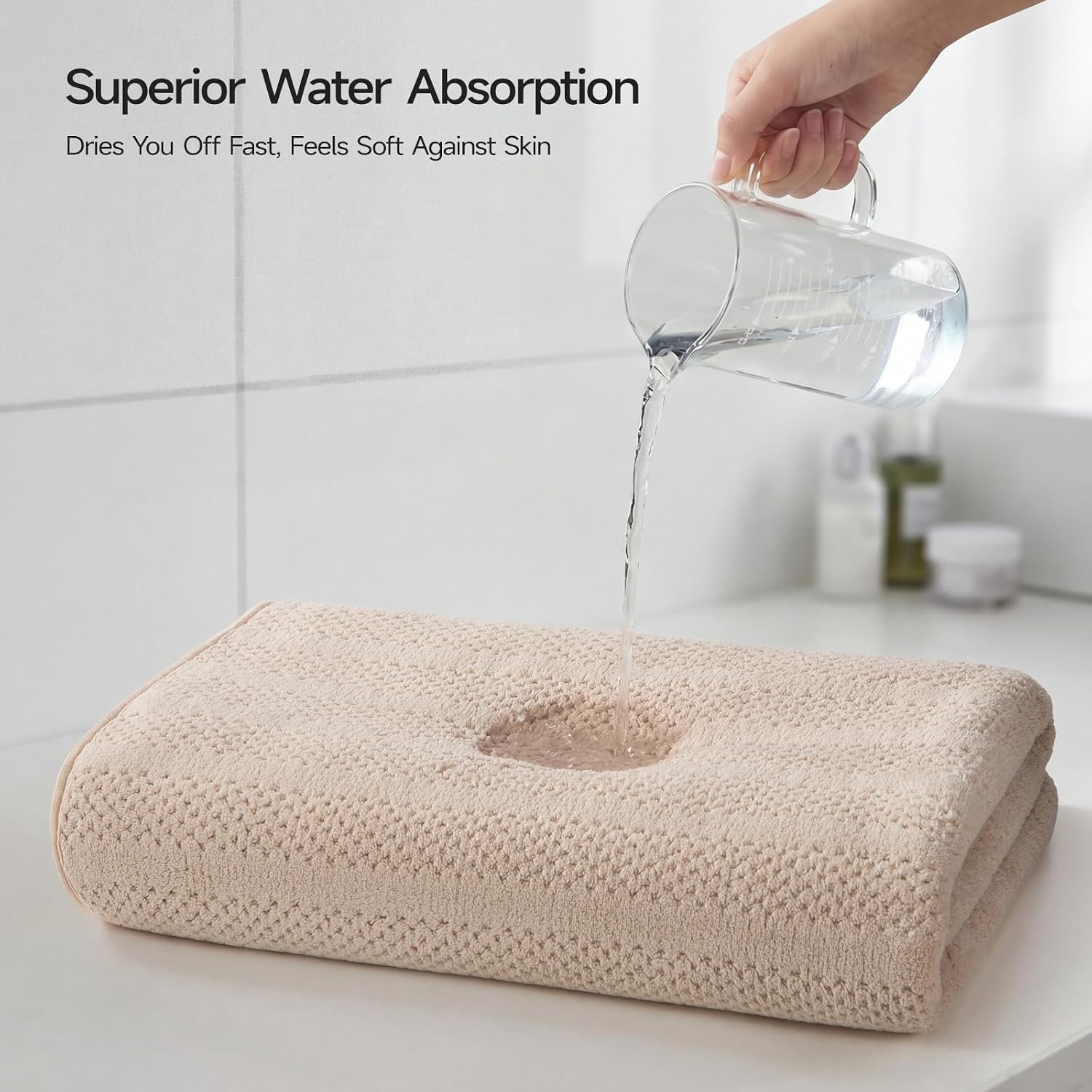 ECOLOOK 4 Pack Microfiber Bath Towels, 31 x 63 inches Extra Large Bath Towel Set, Super Soft Highly Absorbent Bath Towels Set of 4, Quick Dry Lightweight Bathroom Towels for Spa, Pool, Gym, Multicolor