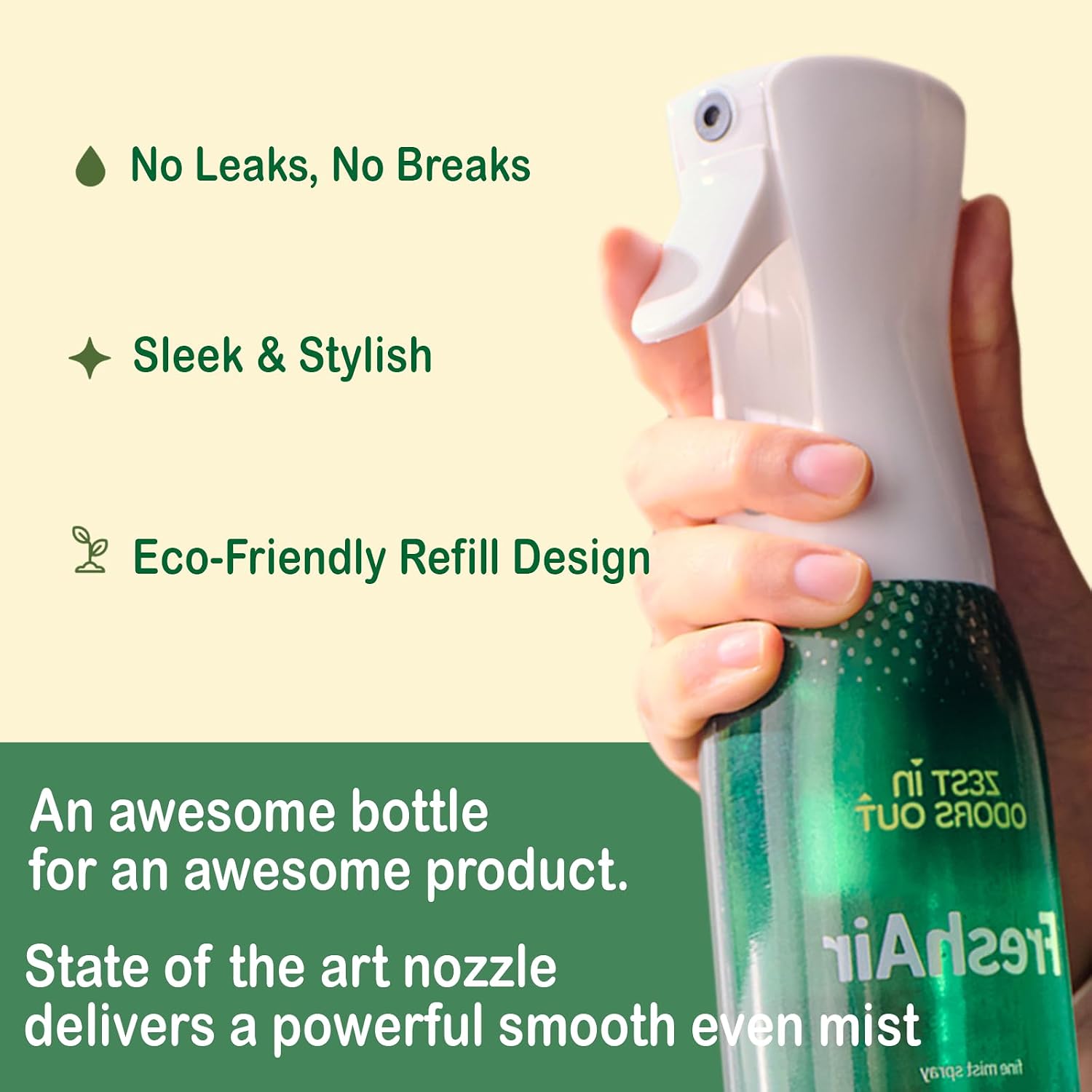House of Zest FreshAir Home Odor Eliminator Spray for Home, Air Freshener Spray for Trash, Bathroom, Laundry, Kitchen & Diaper Odors, Plant-Based, Light Citrus Scent, 16 Fl Oz (Pack of 2)