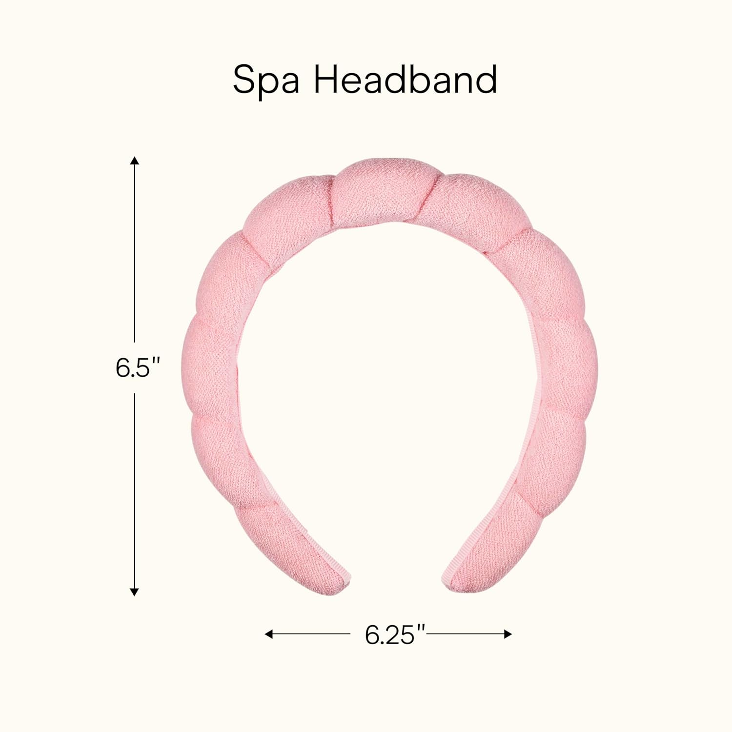 Conair Spa Makeup and Face Washing Headband, Pink Bubble Design, 1 Count, Ultra-Absorbent Microfiber Headband for Washing Face, Soft Terry Cloth, No-Squeeze, No-Pull Band Gentle on Hair and Head