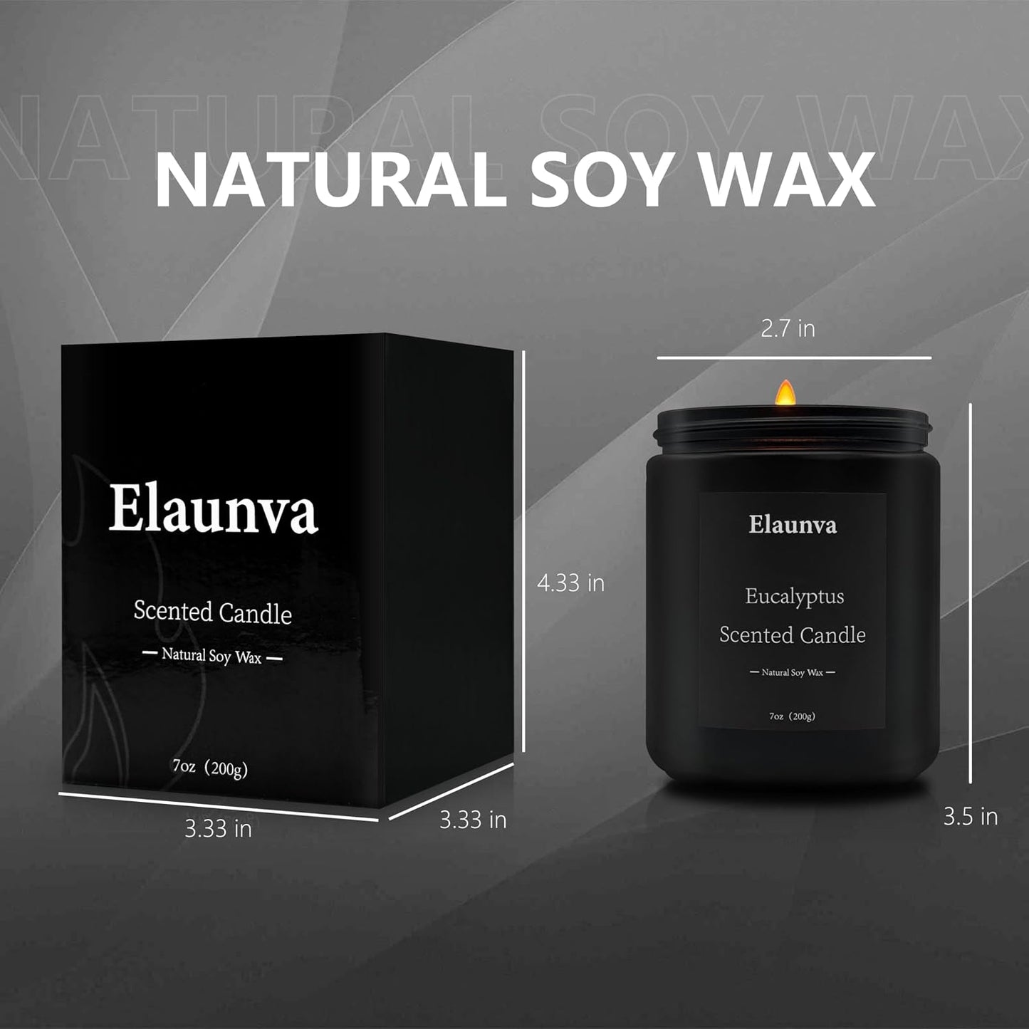 Eucalyptus Scented Candle 7oz (200g), Natural Soy Wax Aromatherapy, Spring Fresh Home Scent, Stress Relief, Spring Easter Home Decor Gift for Men and Women