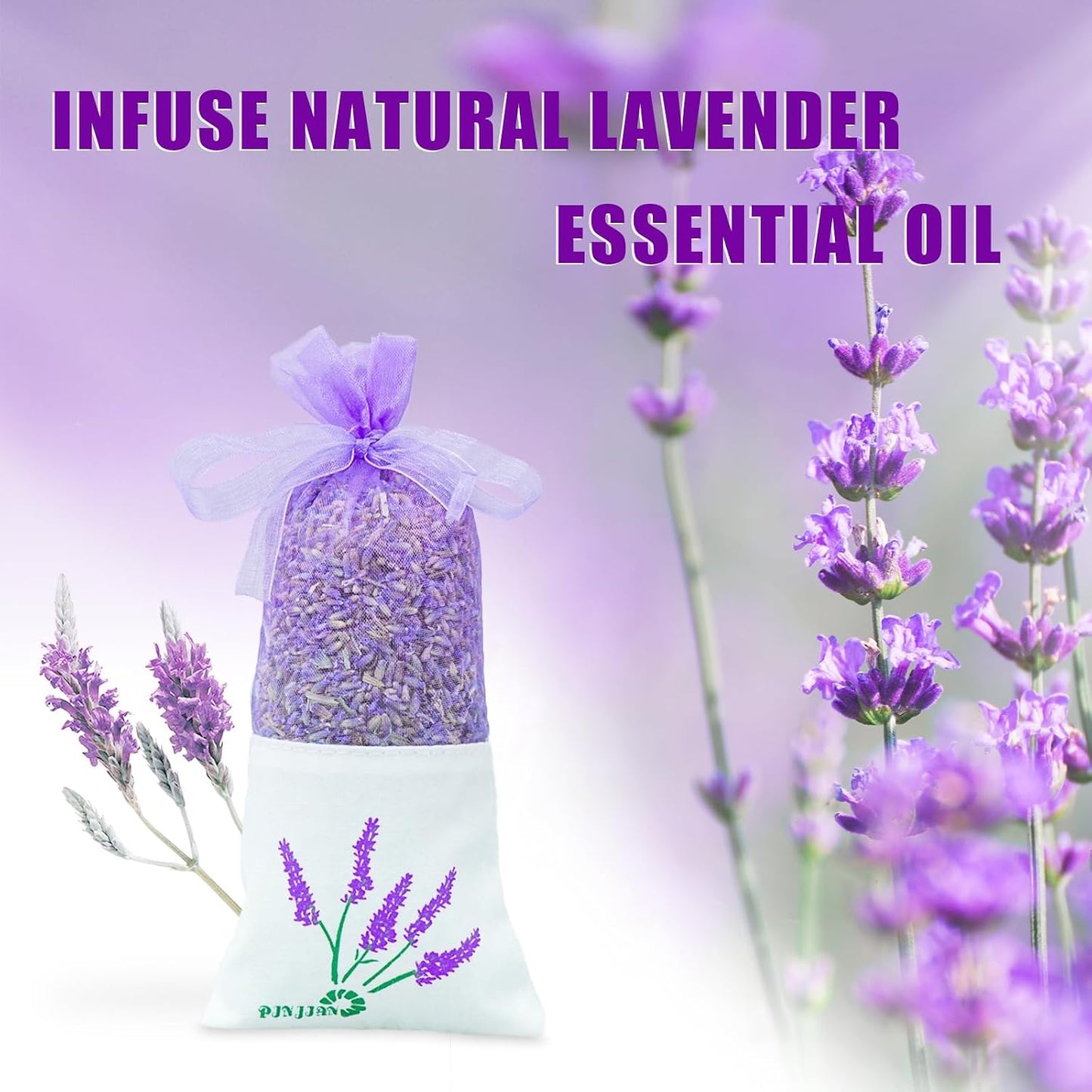 8 Packs Lavender Sachets for Drawers and Closets, Long-Lasting Lavender Scented Sachets Home Fragrance Hanging Closet Car Freshener Odor Eliminator, Smell Good for House