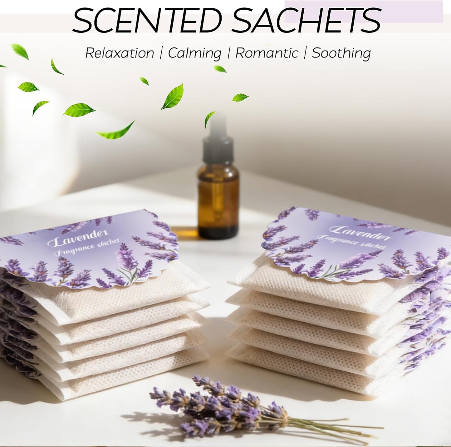 18 Pack Lavender Scented Sachets for Drawer and Closet - Long Lasting Air Fresheners for Home & Closet, Hanging Odor Eliminator Bags for Car, Wardrobe, Storage, Portable Deodorizer Fragrance Sachets