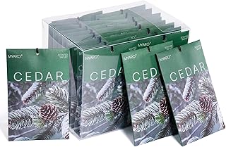 MYARO 20 Pack Cedar Scented Sachets - Woody Aroma Freshener Bags for Closet, Drawer & Car, Odor Eliminator for Clothes, Small Storage - Home Fragrance Potpourri Bags