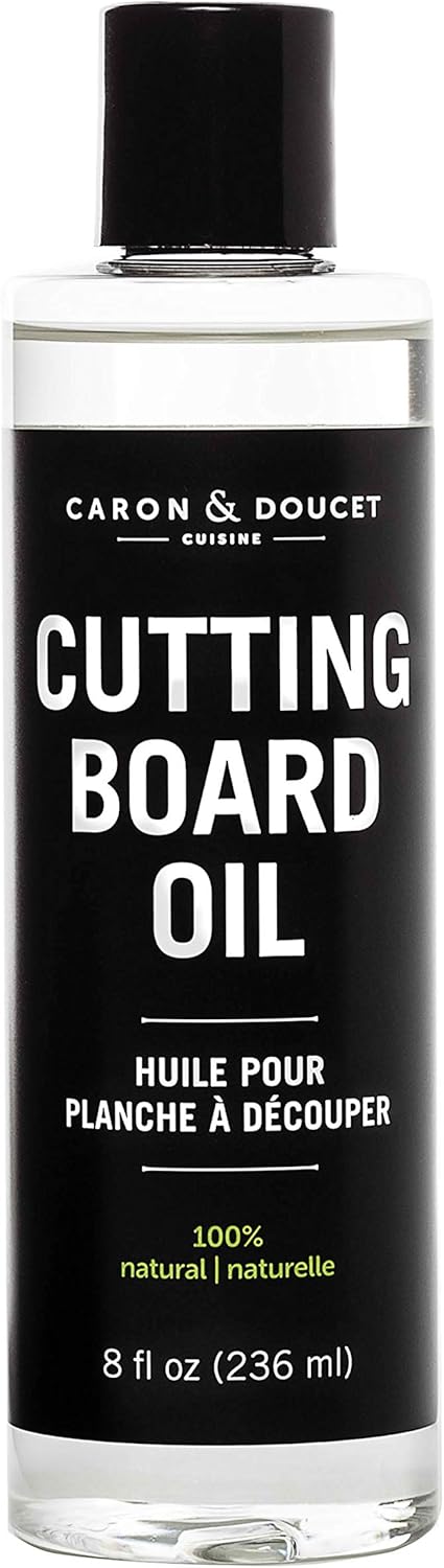 Caron & Doucet - Cutting Board & Butcher Block Conditioning & Finishing Oil | 100% Coconut Derived & Vegan, Best for Wood & Bamboo Conditioning & Sealing | Does NOT Contain Mineral Oil! 8 oz