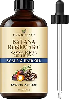 Batana & Rosemary Hair Oil – 2 Fl Oz – Scalp Treatment & Strengthening for Thinning, Dry Scalp, Split Ends – Natural Hair Oil for Women & Men – Intensive Repair & Nourishing Formula