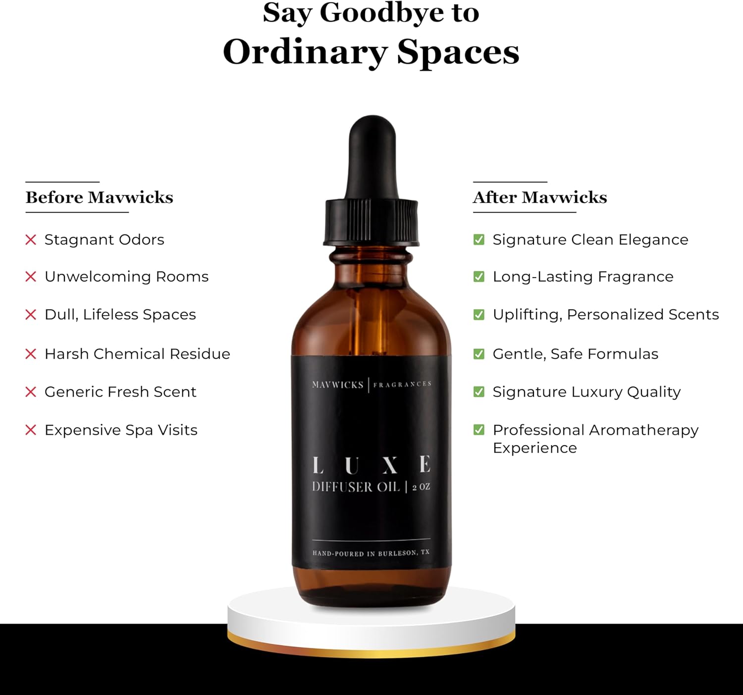 Mavwicks Fragrances Diffuser Oil (Luxe) – 2oz Premium Essential Oil Blend for Aromatherapy Diffusers, Long-Lasting Luxury Home Fragrance for Living Room, Bedroom, Office, Bathroom & Hotel