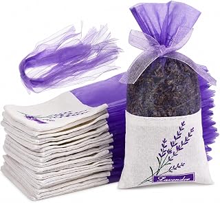 Garneck 30pcs Sachet Bags: Empty Lavender Sachet Bags with Drawstring Cotton Linen Pouch for Spices Lavender Buds Jewelry Wedding Party Decor DIY Craft