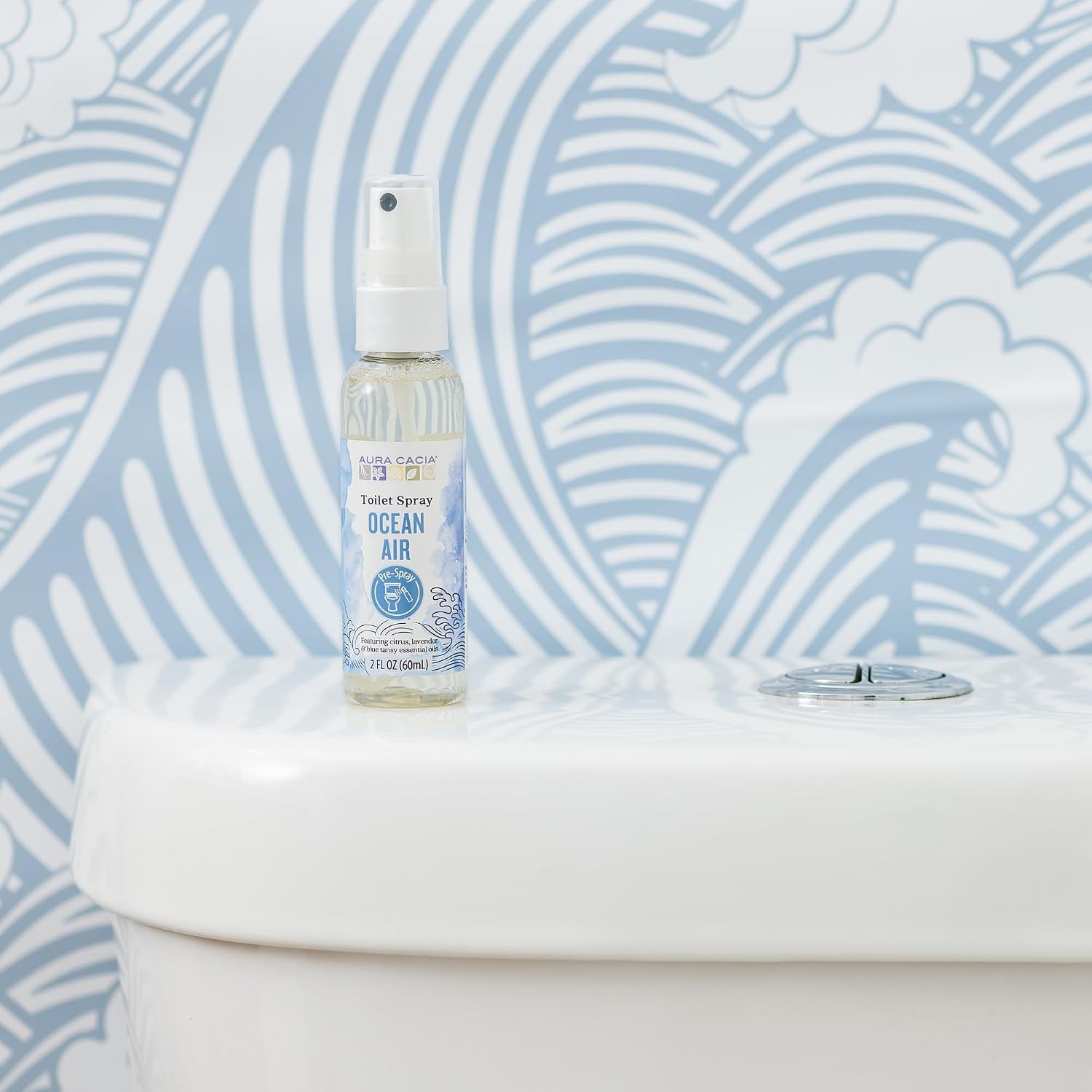 Aura Cacia Ocean Air Toilet Spray 2 Fl. oz. - Light Aroma, No Synthetic Fragrances