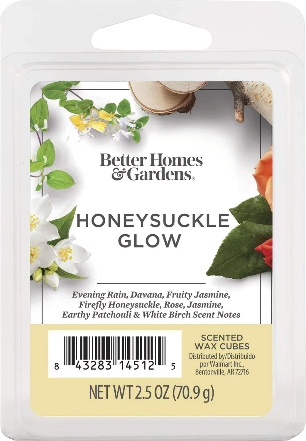 Better Homes and Gardens Scented Wax Cubes 2.5oz 2-Pack (Honeysuckle Glow)