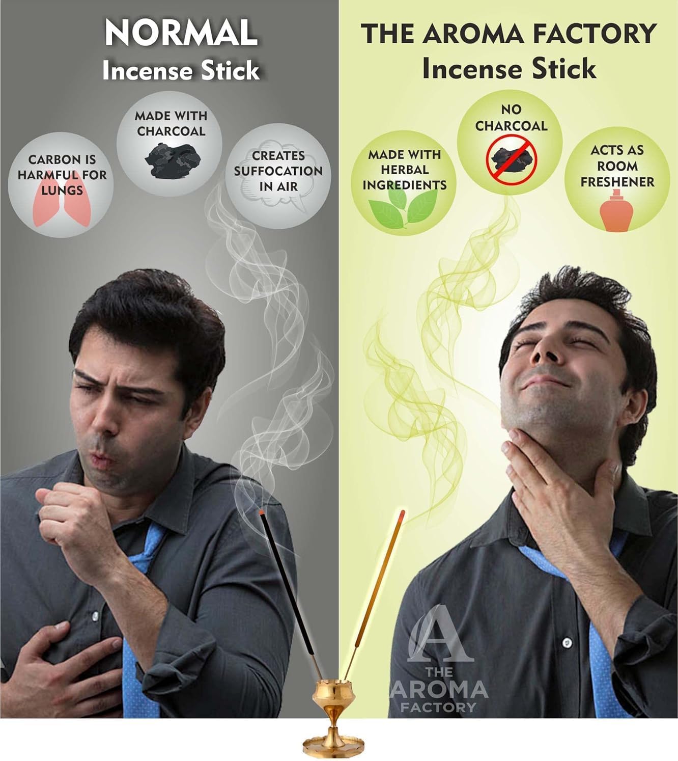 The Aroma Factory Jasmine Charcoal Free Incense Stick, Scented Agarbatti, 100% Herbal Premium Aromatherapy, Meditation Prayer Relaxation, Crafted for Luxury Seekers (100g)