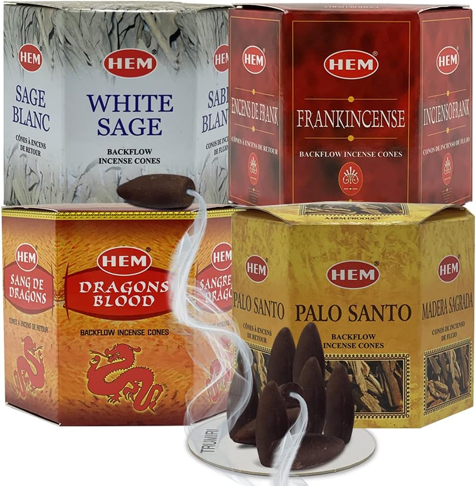 Variety Pack Backflow Incense Cones for Smoke Fountain Haze Falls Waterfall Aromatic and Mat Bundle #4