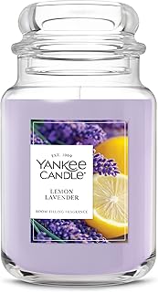 Yankee Candle Lemon Lavender Scented Candle, 22oz Large Jar with up to 150 Hour Burn Time, Giftable, Birthdays