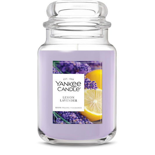 Yankee Candle Lemon Lavender Scented Candle, 22oz Large Jar with up to 150 Hour Burn Time, Giftable, Birthdays