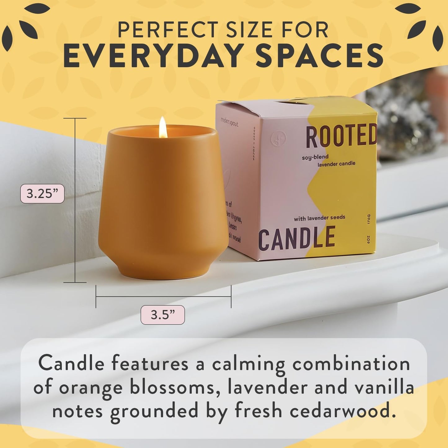 Modern Sprout - 2 in 1 Cedarwood Scented & Soy Candle with Seeds that Grows into Lavender Plant - 6 oz w/ 42 hr Burn time in Matte Glaze Ceramic Vessel Ideal for Indoor Herb Garden