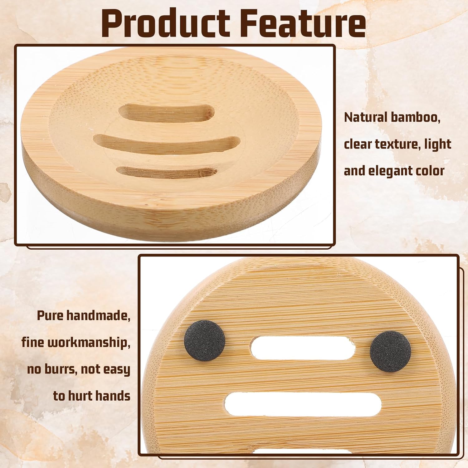 Ymapinc Bamboo Soap Holder, Natural Shower Steamer Holder, Round Wood Soap Tray for Home Bathroom